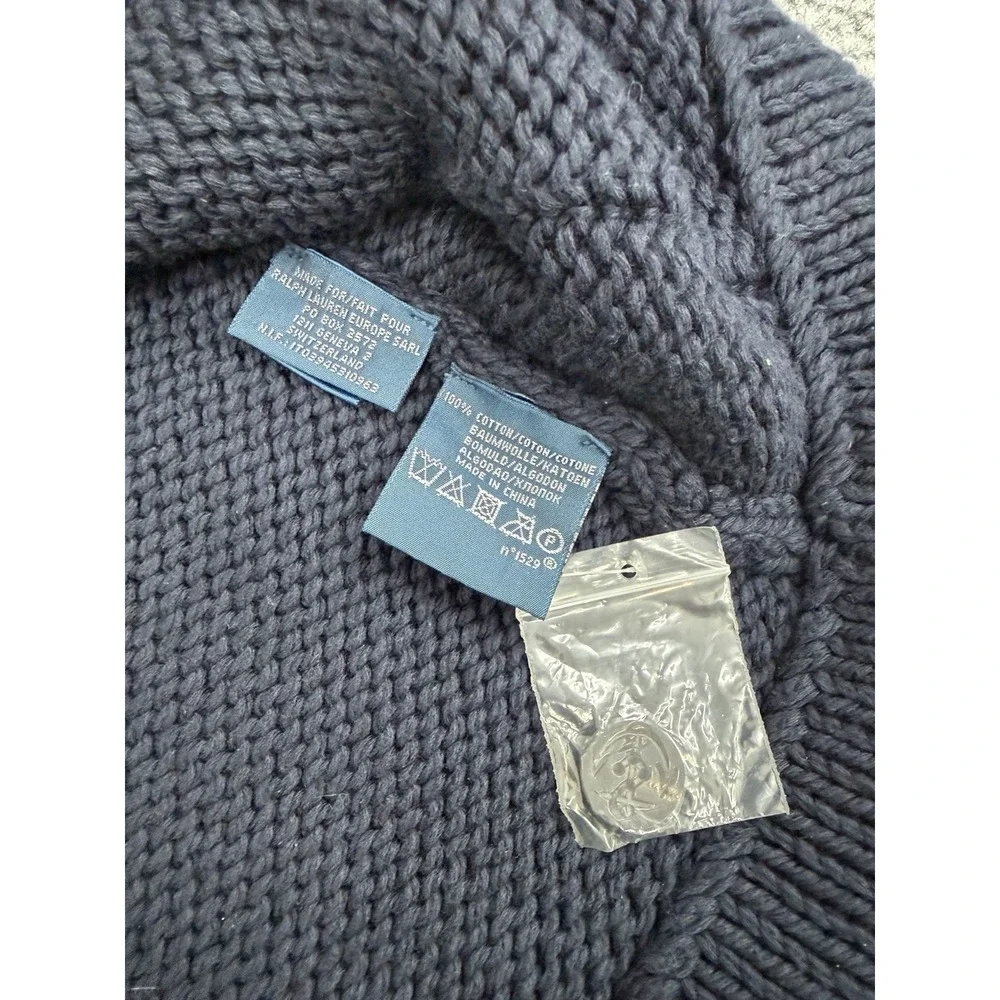 Polo Ralph Lauren Men's XXL Navy Blue Shawl Collar Toggle Cardigan Knit Sweater